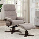 Valencia Fabric Swivel Recliner Chair with Footstool - Pendle Village Furniture